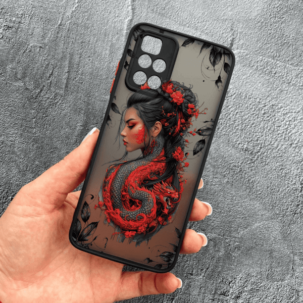 Чохол для Xiaomi Redmi Note 11 Pro Plus 5G з захистом камери дівчина з драконом