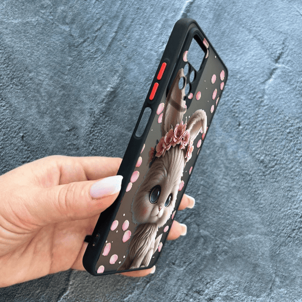 Чохол для Xiaomi Redmi Note 11 / Note 11s з захистом камери з зайчиком в пелюстках