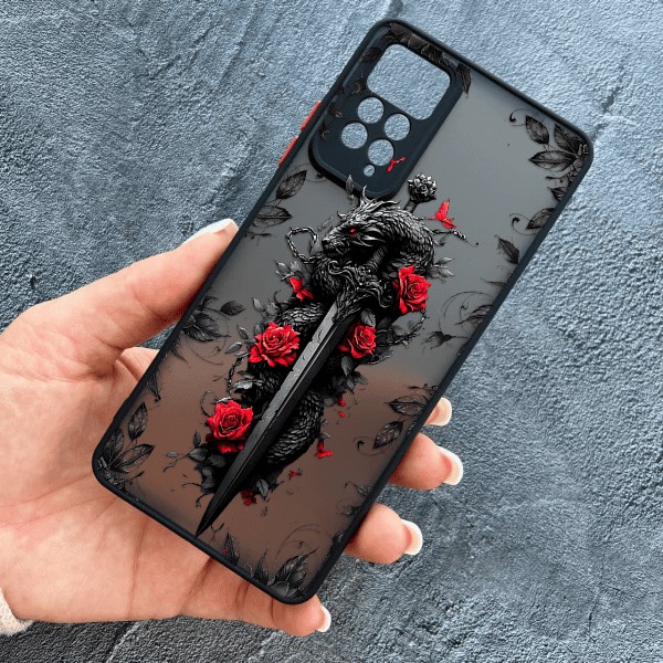 Чохол для Xiaomi Redmi Note 11 / Note 11s з захистом камери дракон з мечем