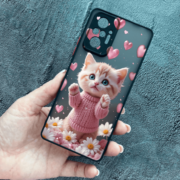 Чохол для Xiaomi Redmi Note 10 Pro з захистом камери з котиком в квітах ромашки