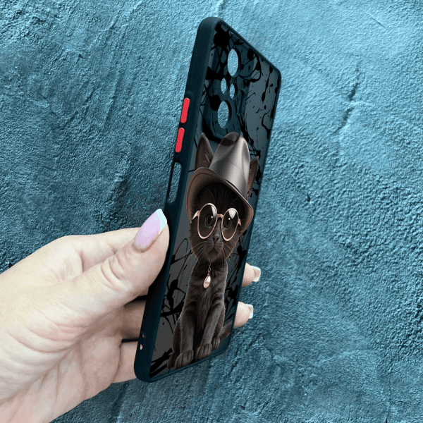 Чохол для Xiaomi Redmi Note 10 Pro з захистом камери з котиком в капелюсі