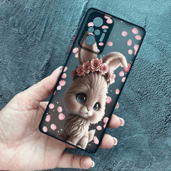 Чохол для Xiaomi Redmi Note 10 Pro з захистом камери з зайчиком в пелюстках