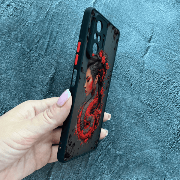 Чохол для Xiaomi Redmi Note 10 Pro з захистом камери дівчина з драконом