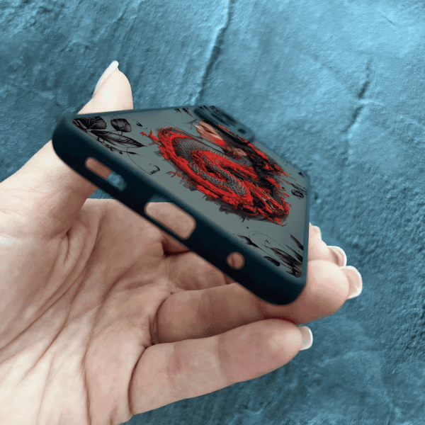 Чехол для Xiaomi Redmi Note 10 Pro с защитой камеры девушка с драконом