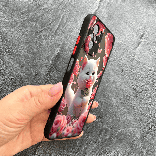 Чохол для Xiaomi Redmi Note 10 4G / Note 10s / Xiaomi Poco M5s з захистом камери з котиком в квітах трояндах