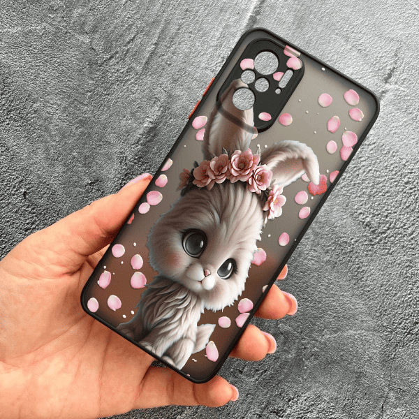 Чохол для Xiaomi Redmi Note 10 4G / Note 10s / Xiaomi Poco M5s з захистом камери з зайчиком в пелюстках