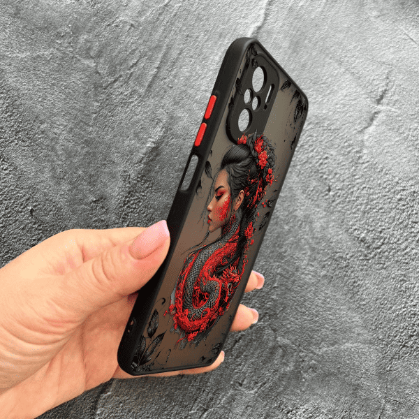 Чохол для Xiaomi Redmi Note 10 4G / Note 10s / Xiaomi Poco M5s з захистом камери дівчина з драконом