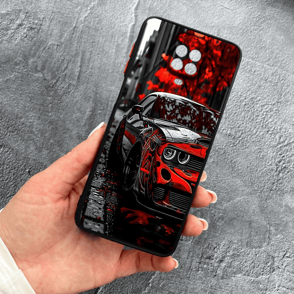 Чехол для Xiaomi Redmi Note 9s / Note 9 Pro / Note 9 Pro Max с защитой камеры с принтом машины
