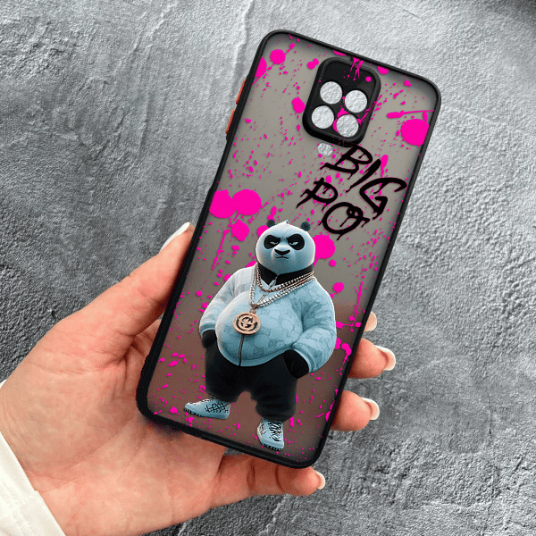 Чехол для Xiaomi Redmi Note 9s / Note 9 Pro / Note 9 Pro Max с защитой камеры с панадой Кунг-Фу Big Po