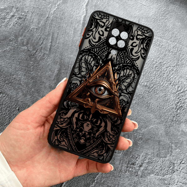 Чехол для Xiaomi Redmi Note 9s / Note 9 Pro / Note 9 Pro Max с защитой камеры с масонским глазом