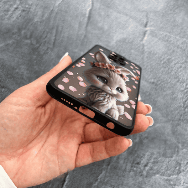 Чехол для Xiaomi Redmi Note 9s / Note 9 Pro / Note 9 Pro Max с защитой камеры с зайкой в ​​лепестках