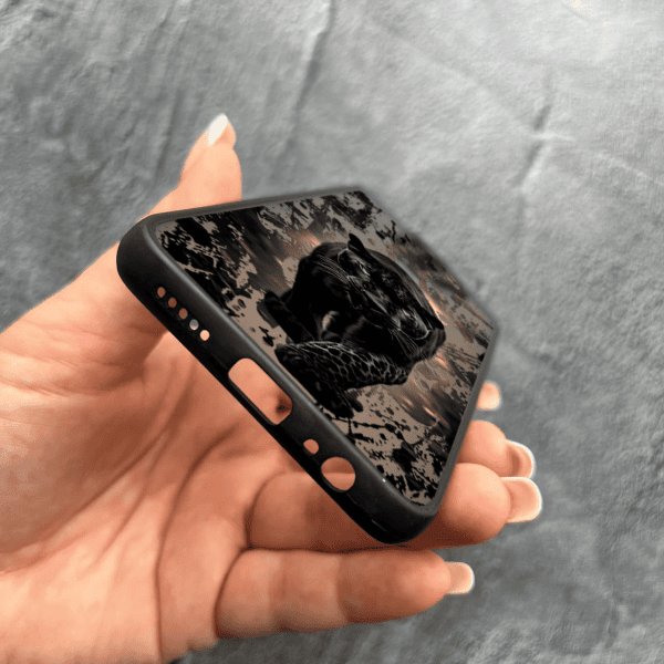 Чехол для Xiaomi Redmi Note 9 / Redmi 10X с защитой камеры черная пантера