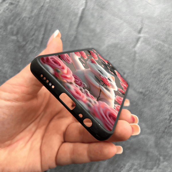 Чехол для Xiaomi Redmi Note 9 / Redmi 10X с защитой камеры с котом в цветах розах