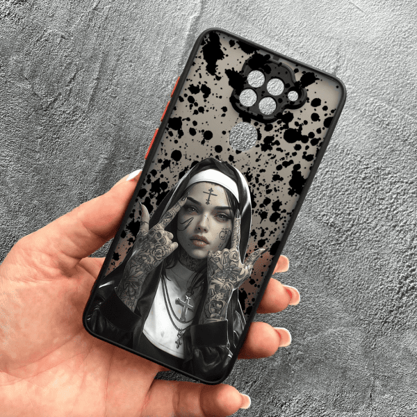 Чохол для Xiaomi Redmi Note 9 / Redmi 10X з захистом камери з дівчинкою монахинею