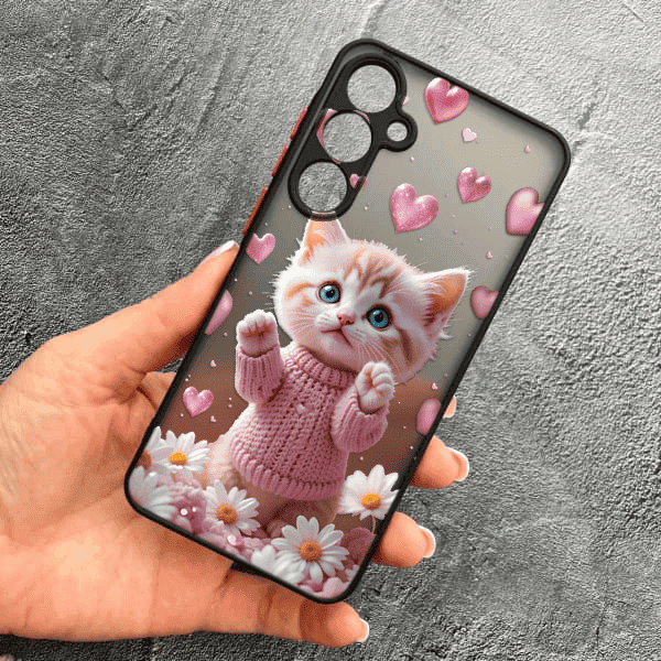 Чохол для Samsung Galaxy S21 Plus з захистом камери з котиком в квітах ромашки