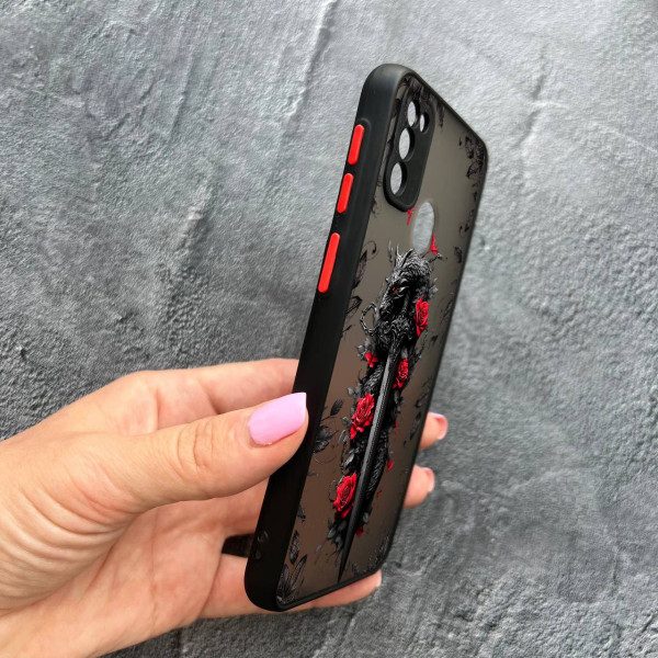 Чехол для Samsung Galaxy M30s / M21 с защитой камеры дракон с мечом