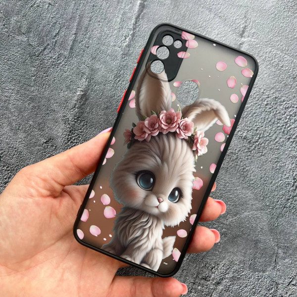 Чохол для Samsung Galaxy M30s / M21 з захистом камери з зайчиком в пелюстках