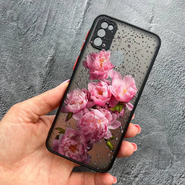 Чехол для Samsung Galaxy M30s / M21 с защитой камеры с цветами и каплями