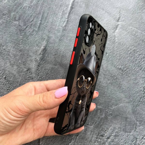 Чохол для Samsung Galaxy M30s / M21 з захистом камери з котиком в капелюсі