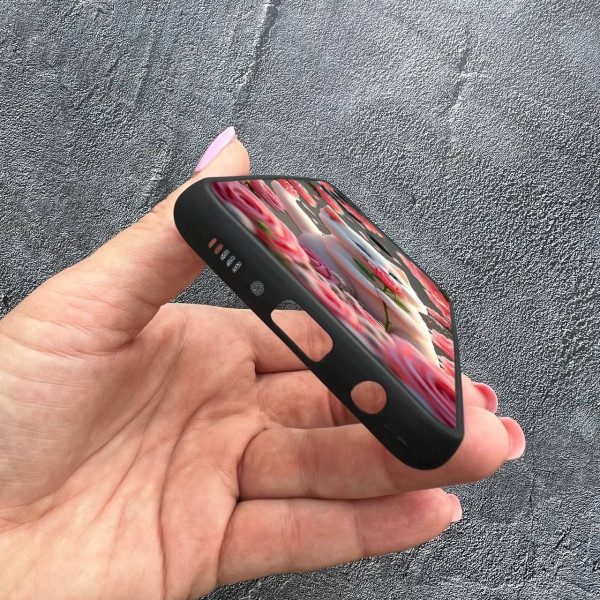 Чехол для Samsung Galaxy M30s / M21 с защитой камеры с котом в цветах розах