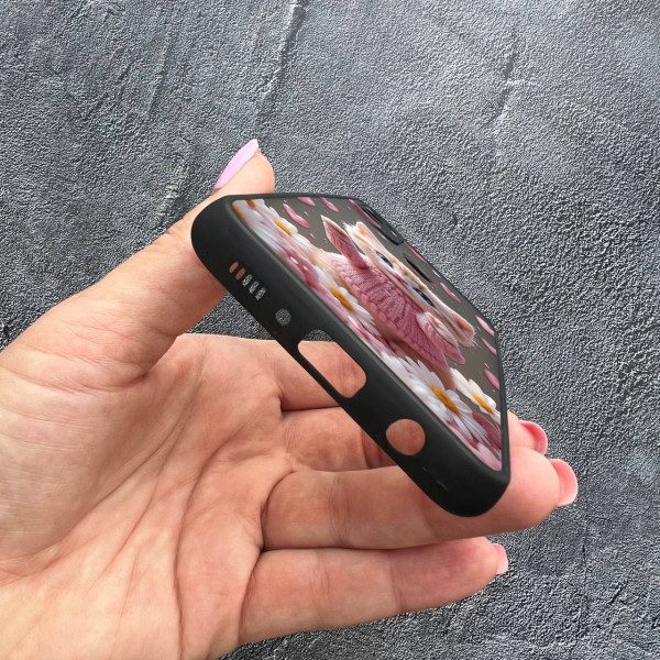 Чехол для Samsung Galaxy M30s / M21 с защитой камеры с котом в цветах ромашки