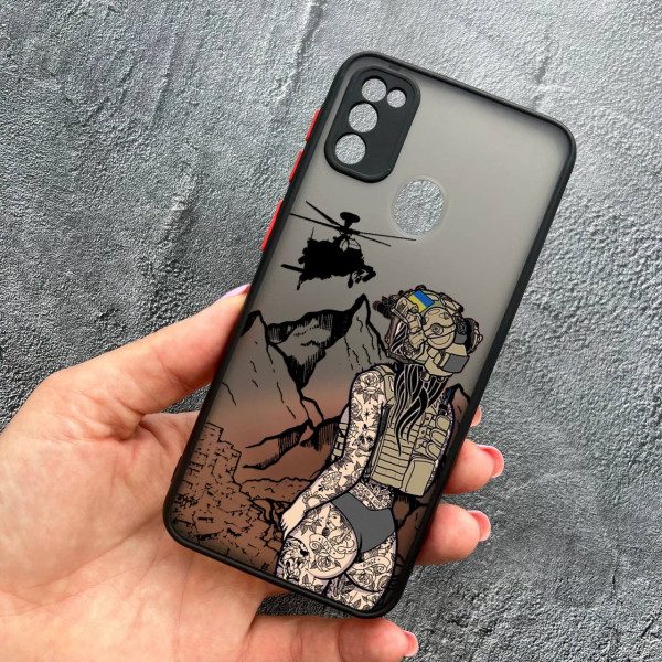Чохол для Samsung Galaxy M30s / M21 з захистом камери військова дівчина