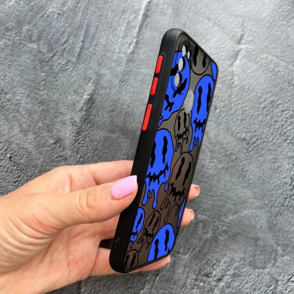 Чохол для Samsung Galaxy M30s / M21 з захистом камери привиди-смайлики сині