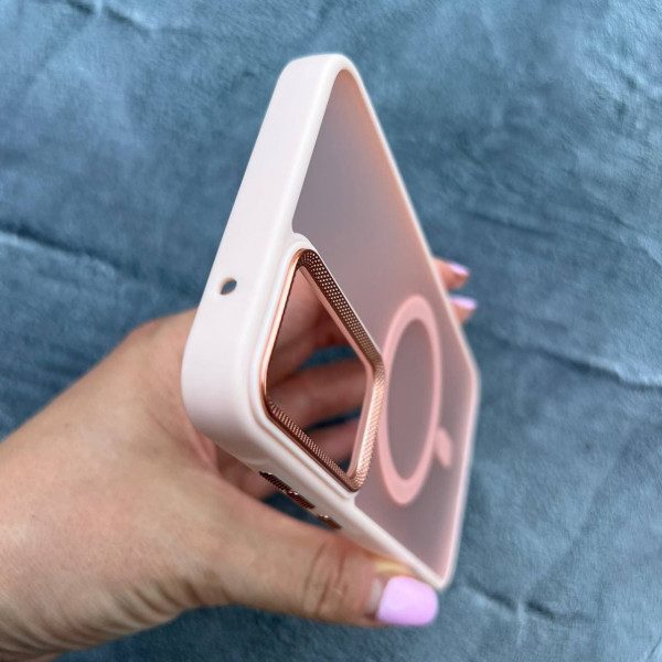 Чехол для Samsung Galaxy A55 с MagSafe персикового цвета