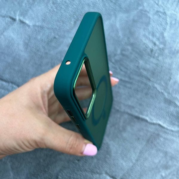 Чехол для Samsung Galaxy A55 из MagSafe темно-зеленого цвета