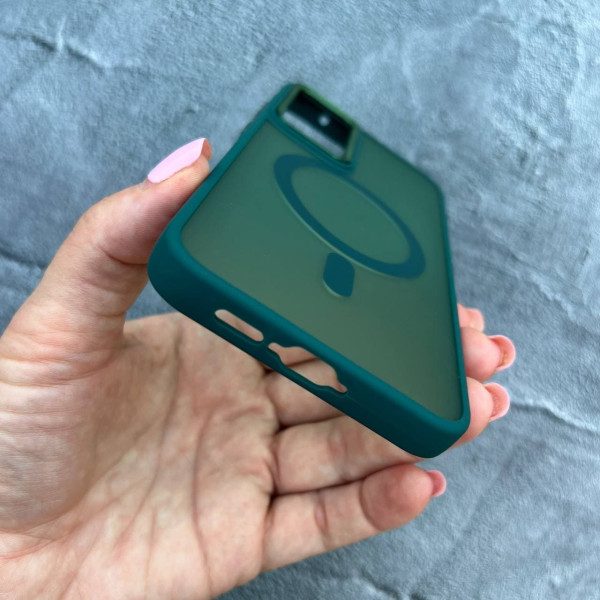 Чехол для Samsung Galaxy A55 из MagSafe темно-зеленого цвета