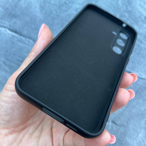 Чехол для Samsung Galaxy A55 с защитой камеры софт-тач черного цвета