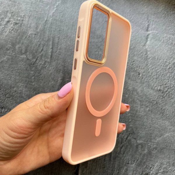 Чехол для Samsung Galaxy A35 с MagSafe персикового цвета