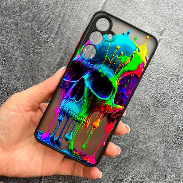 Чохол для Samsung Galaxy A35 з захистом камери череп кольоровий