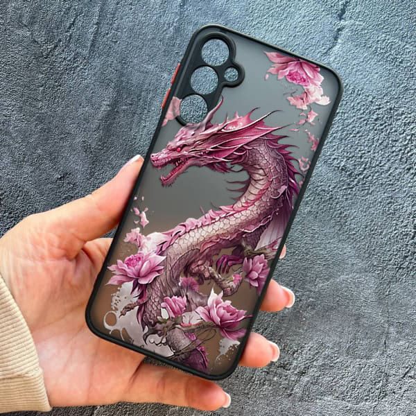 Чохол для Samsung Galaxy A25 з захистом камери рожевий дракон