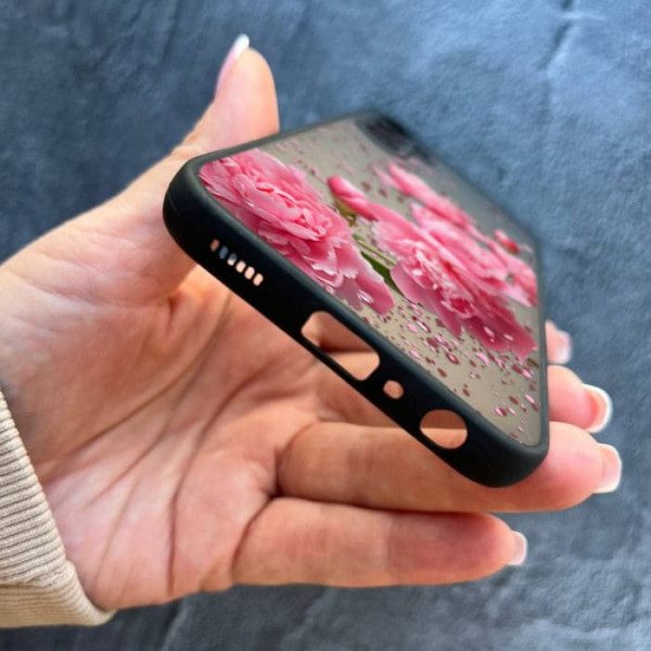 Чехол для Samsung Galaxy A25 с защитой камеры пионы весенние
