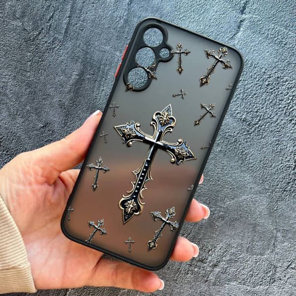Чехол для Samsung Galaxy A25 с защитой камеры с крестом
