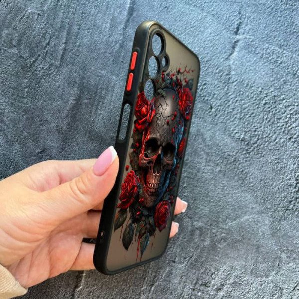 Чохол для Samsung Galaxy A25 з захистом камери череп в трояндах
