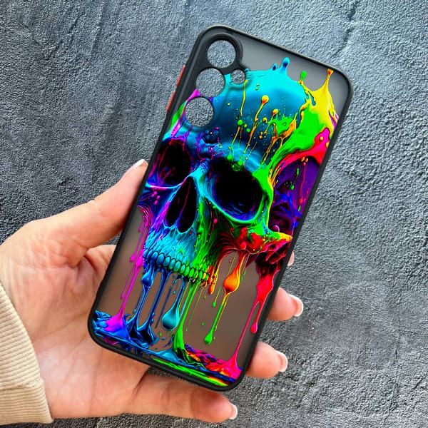 Чохол для Samsung Galaxy A25 з захистом камери череп кольоровий