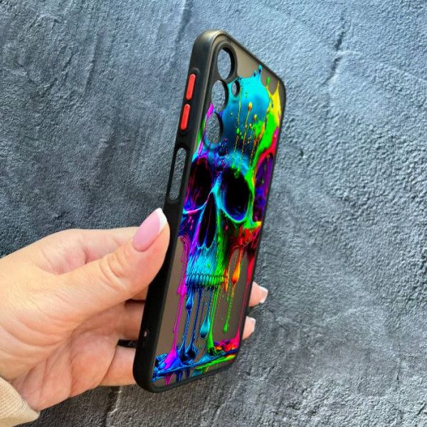Чохол для Samsung Galaxy A25 з захистом камери череп кольоровий
