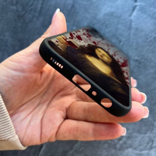 Чехол для Samsung Galaxy A24 с защитой камеры Мона Лиза с вином