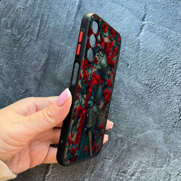 Чехол для Samsung Galaxy A24 с защитой камеры рыцарь в розах