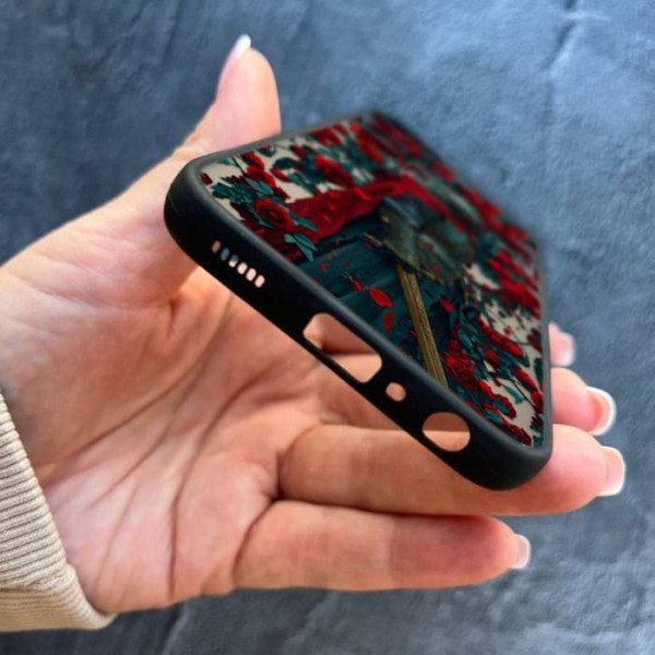 Чехол для Samsung Galaxy A24 с защитой камеры рыцарь в розах