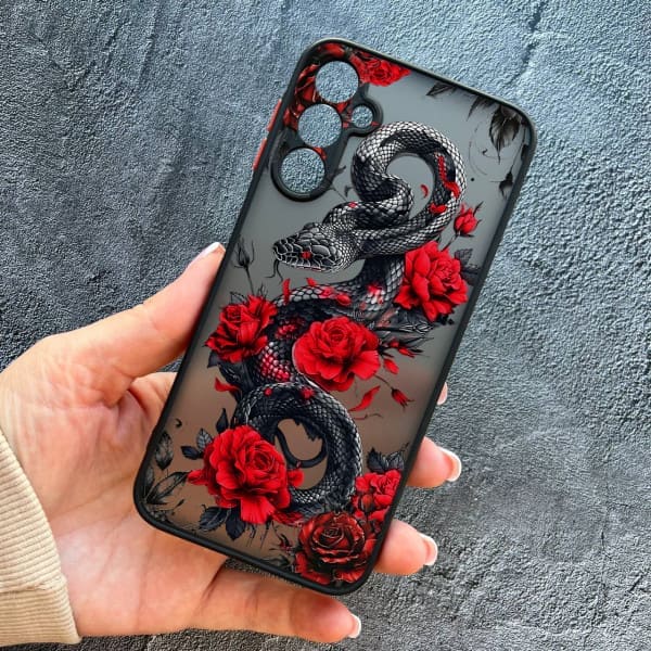 Чехол для Samsung Galaxy M35 с защитой камеры со змеей в цветах