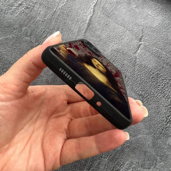 Чехол для Samsung Galaxy A23 с защитой камеры Мона Лиза с вином