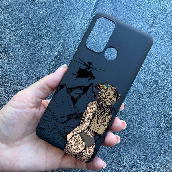 Чехол для Motorola G60 военная девушка