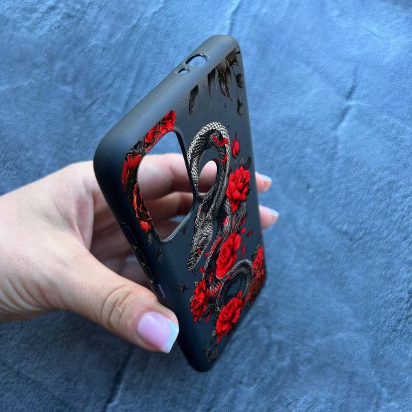 Чехол для Motorola G60 со змеей в цветах