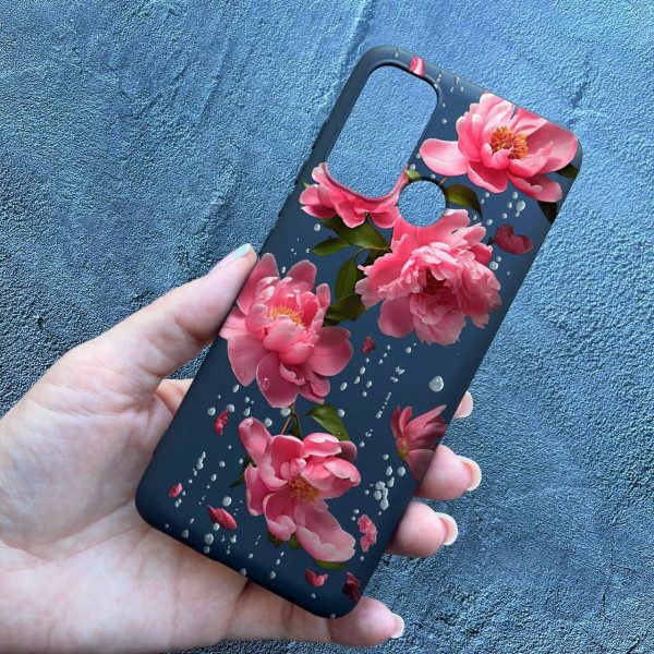 Чехол для Motorola G60 с цветами и дождем