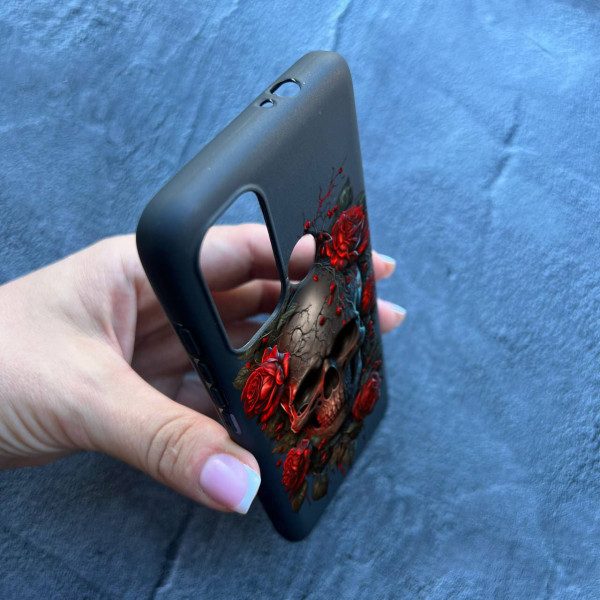 Чохол для Motorola G60 череп в трояндах