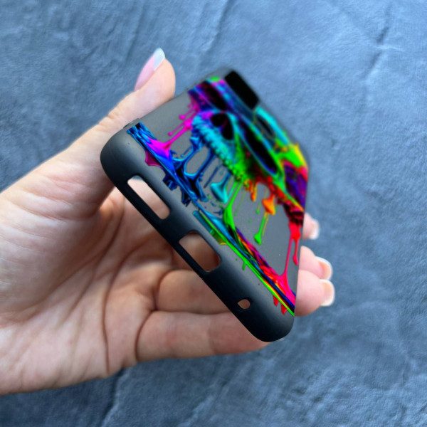 Чехол для Motorola G60 череп цветной
