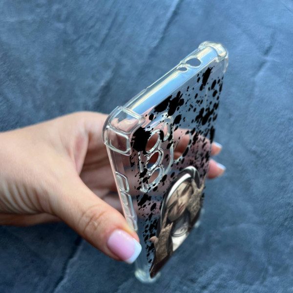 Чохол для Motorola G60 із захистом камери протиударний прозорий силіконовий чохол з дівчинкою монахинею